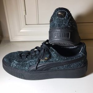 women's puma sneakers suede platform